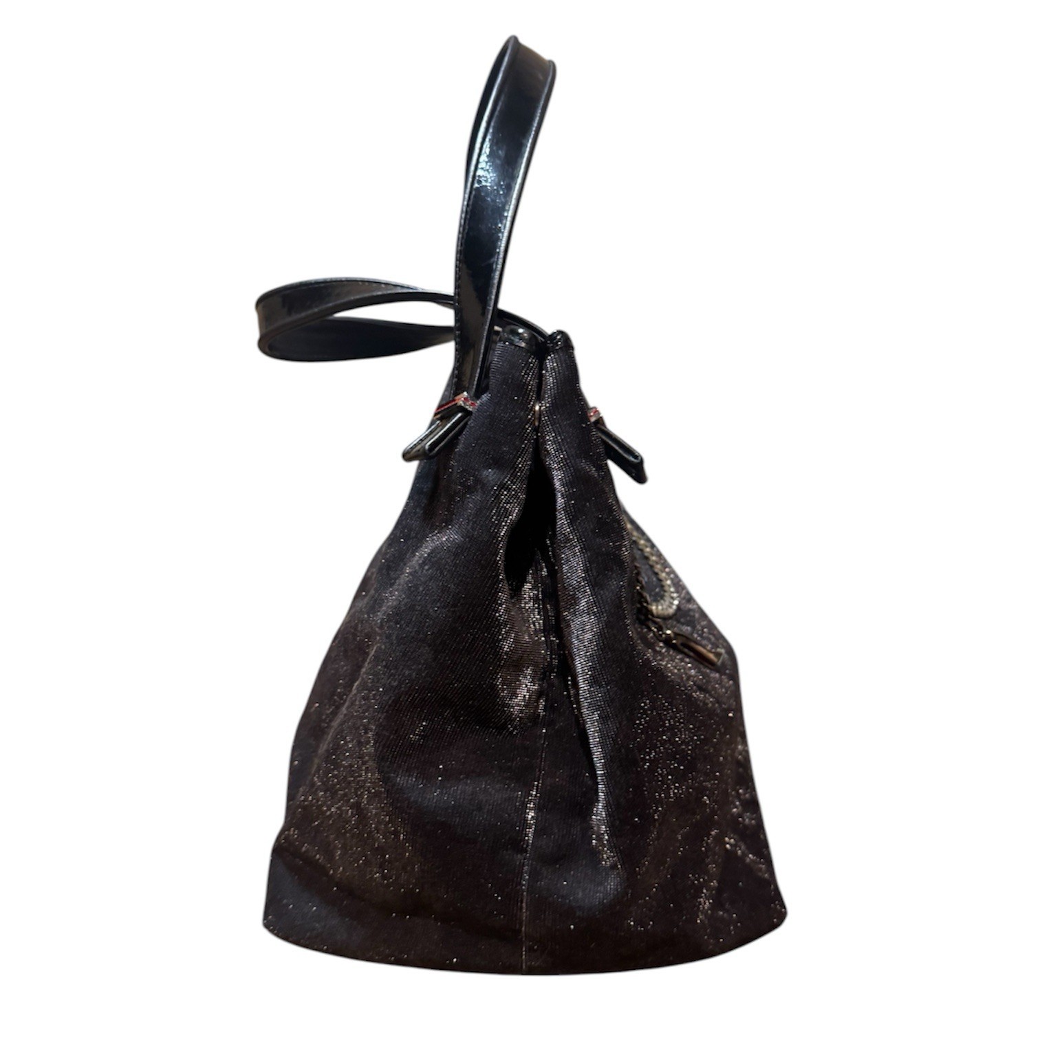 Christian Louboutin Ltd Edition Metallic Iridescent Black Silver Hobo Bag Tote