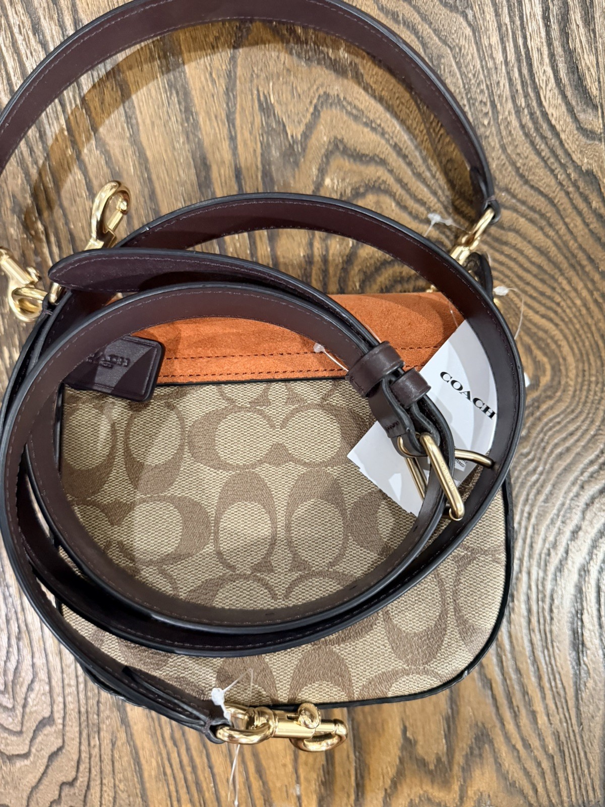 NWT Coach Kleo Shoulder Bag 17 In Signature Canvas smooth leather and suede $425