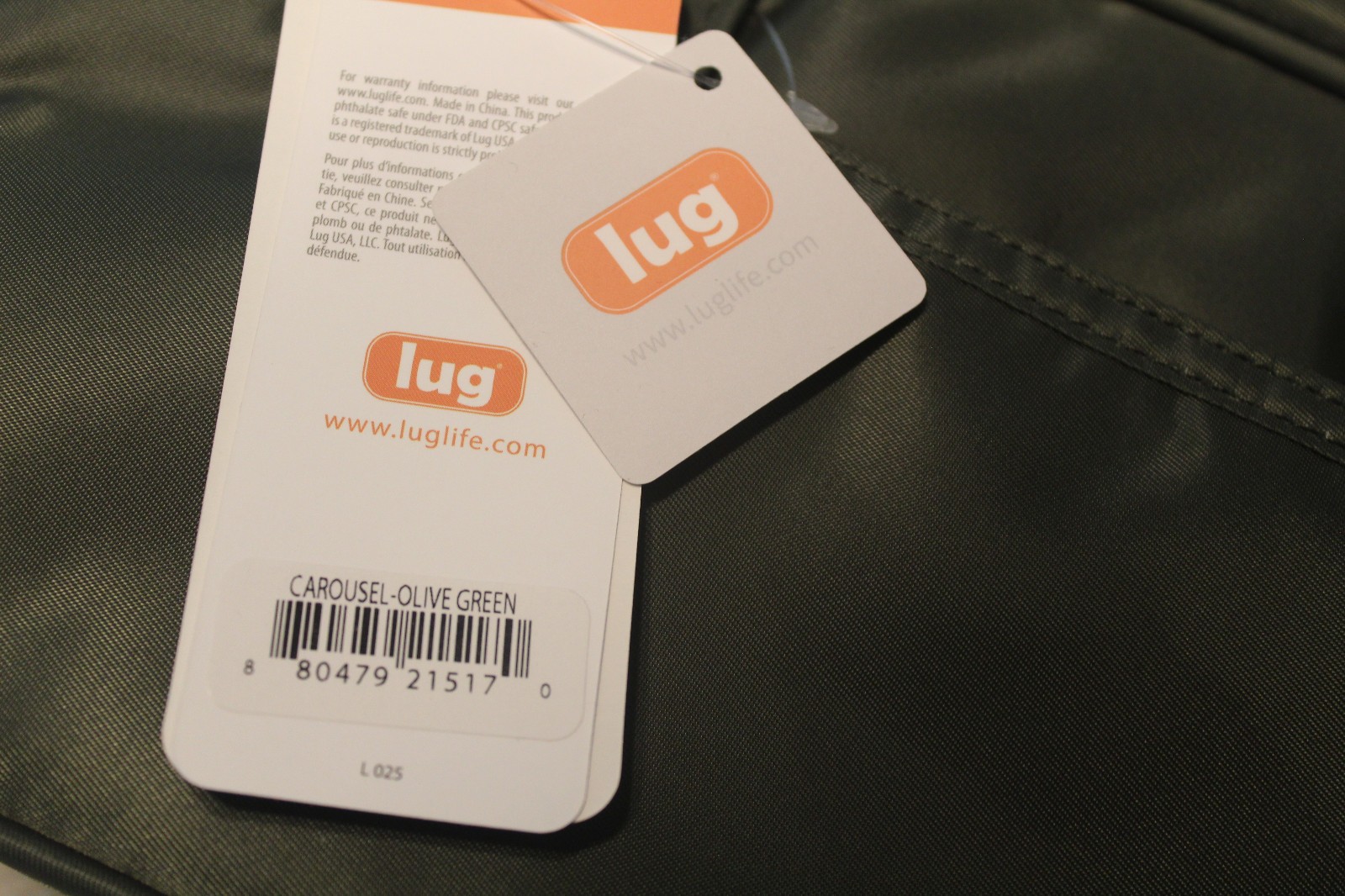 LUG RFID Carousel OLIVE GREEN Quilted Crossbody Shoulder Multi Pockets Bag NWT