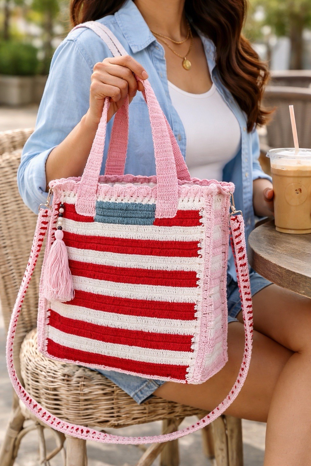 Women Handbag Woven Straw Tote Bag Crossbody Shoulder Beach Woven Purse Summer