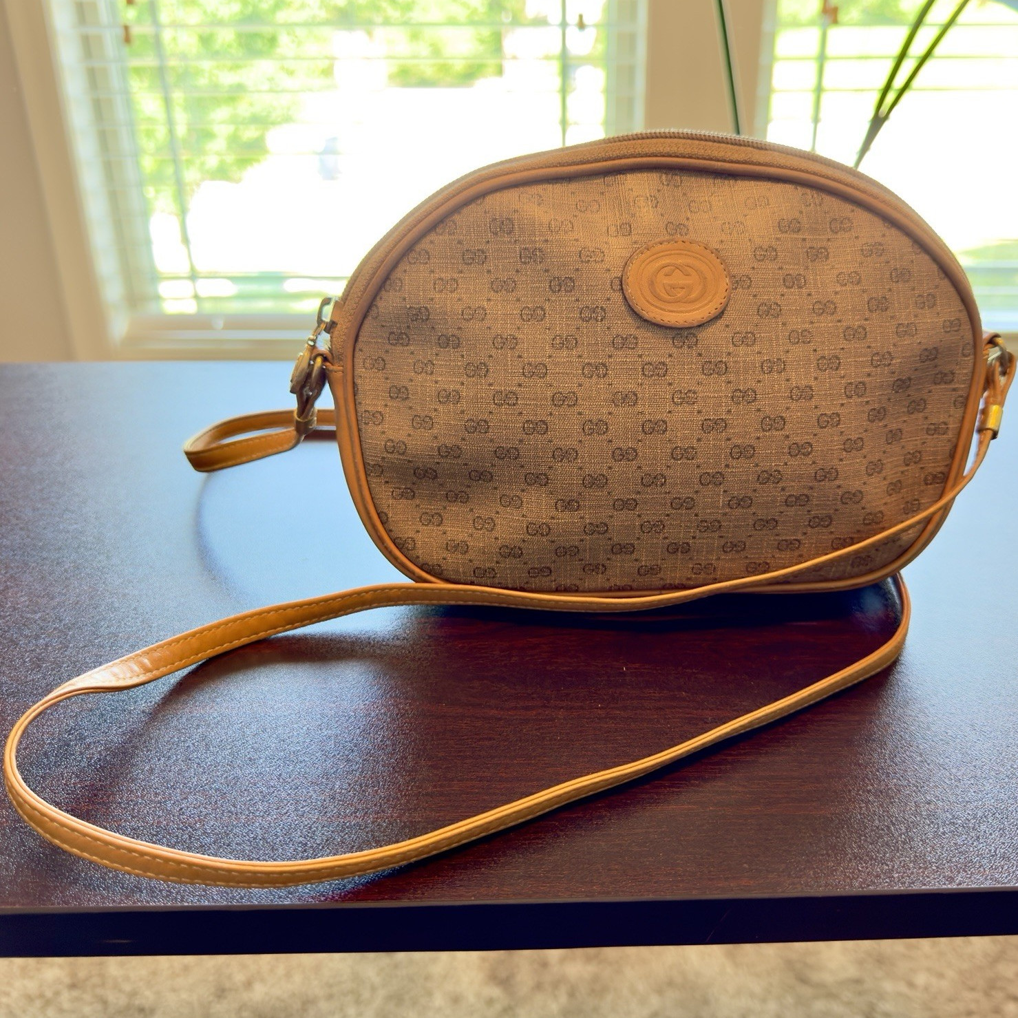 Gucci Vintage 1994 Micro GG Pochette Monogram Crossbody Bag / Gold