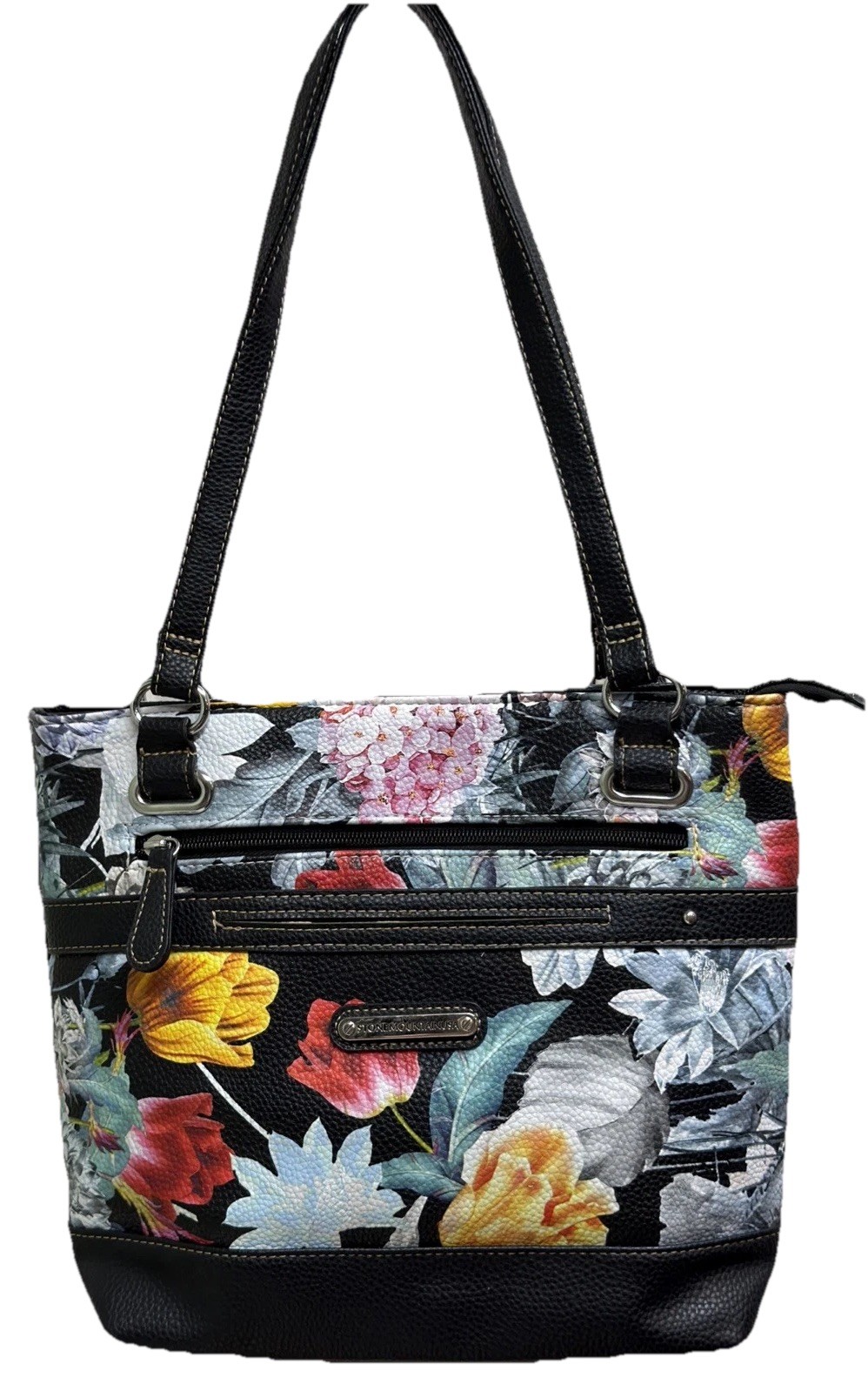 Stone Mountain Floral Multicolor Bonded Pebble Leather & Polyvinyl Shoulder Bag