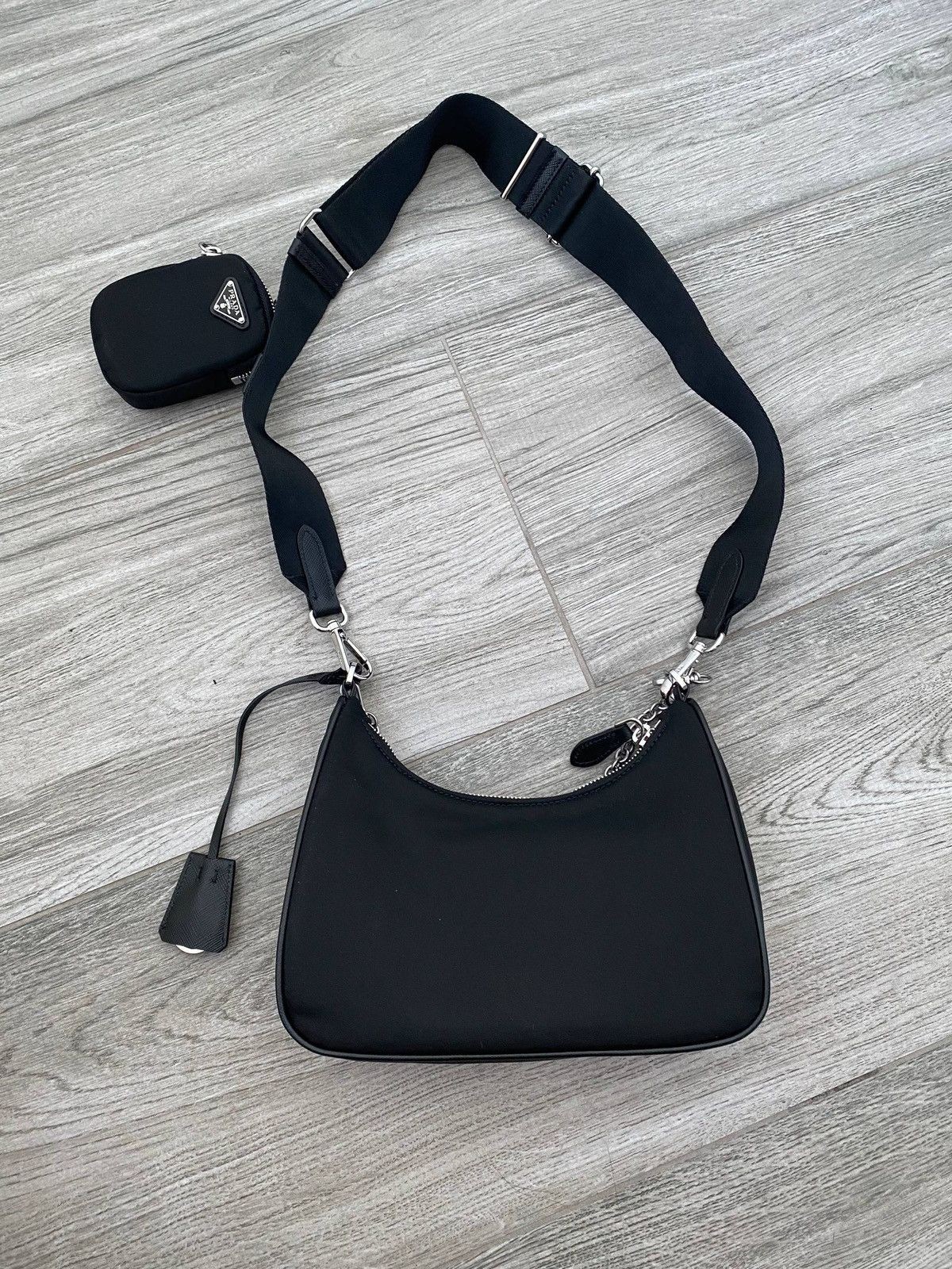 PRADA Re-Edition 2005 Shoulder Bag Black Nylon