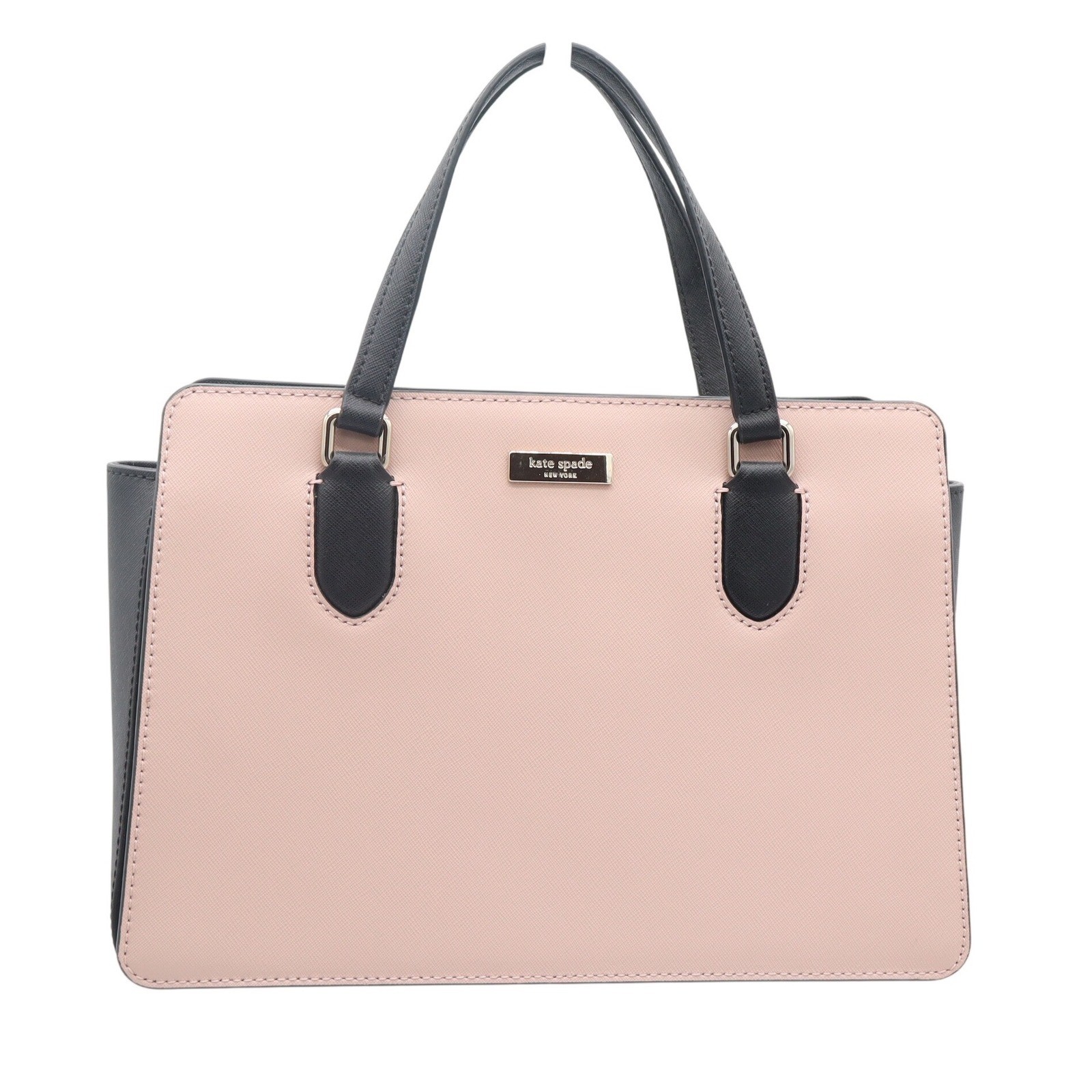 Kate Spade New York Pink Black Saffiano Leather Satchel Handbag