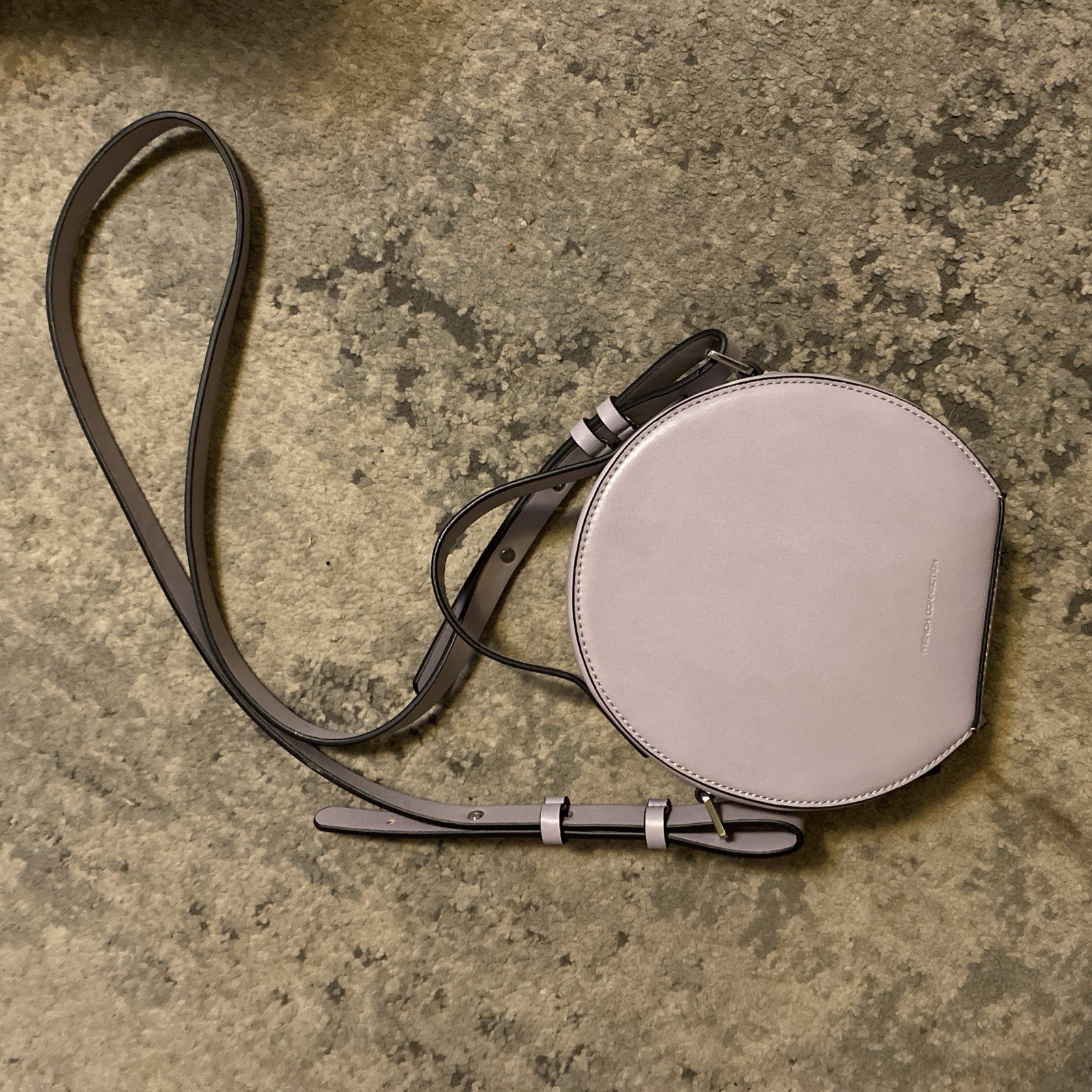 French Connection Light Lavender Color Small Round Crossbody Bag Purse