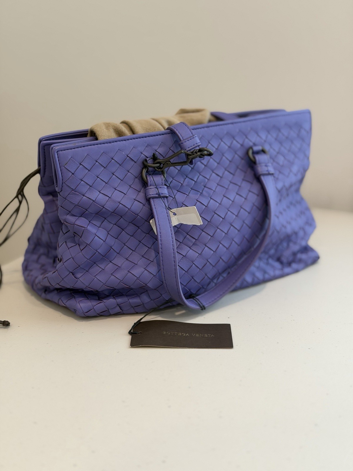 Bottega Veneta Pacific Top Handle Shoulder Bag Intrecciato Lavender (New w Tags)