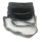 Stylish Black Crossbody Bag with Chunky Chain Accent & Adjustable Strap