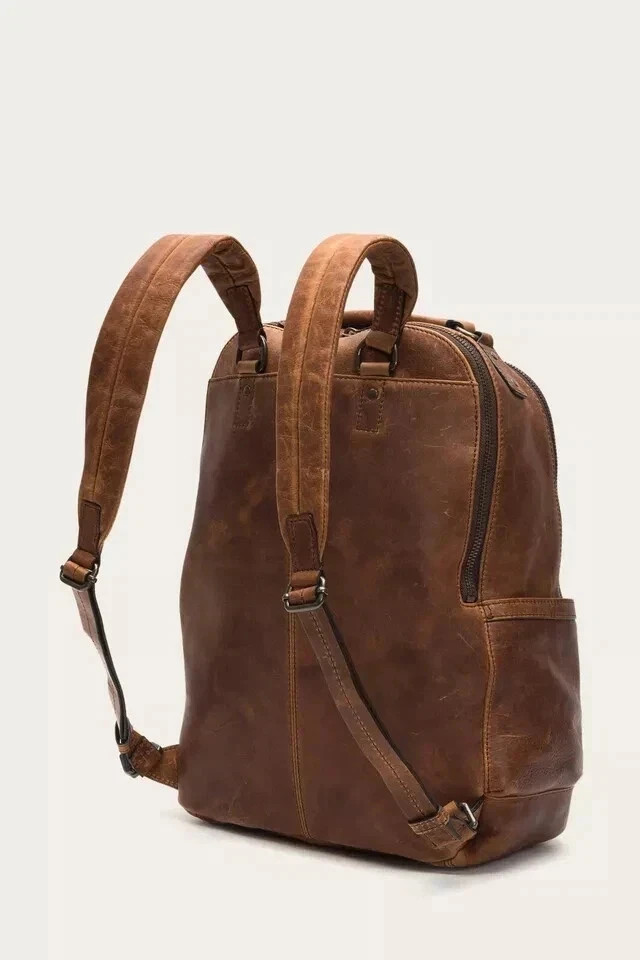 FRYE LEATHER BACKPACK-LOGAN MODEL FRYE MENS LOGAN BACKPACK BAG COGNAC ONE SIZE