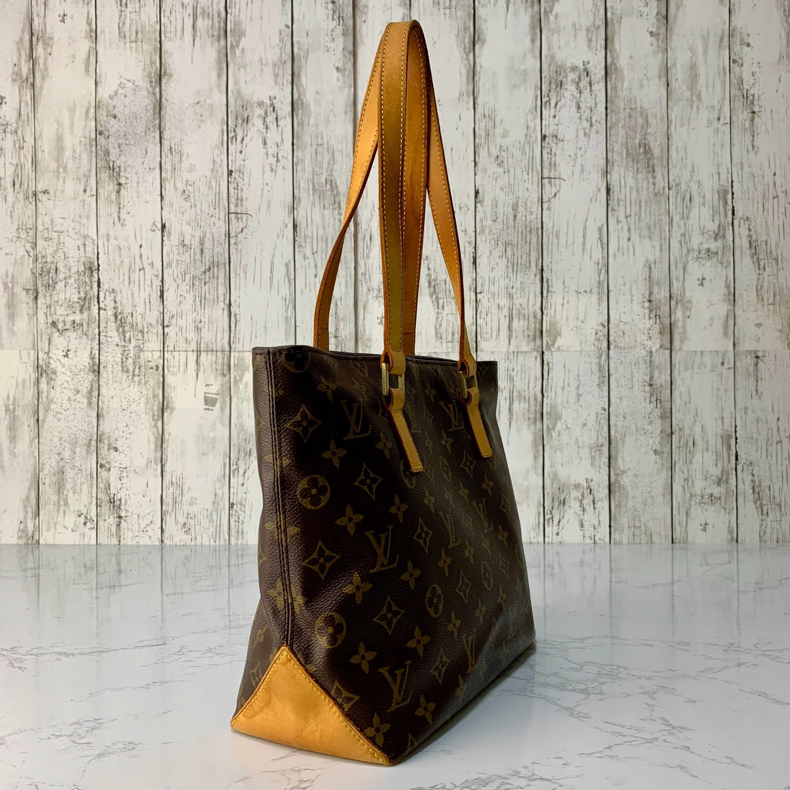 LOUIS VUITTON Cabas Piano Monogram Shoulder Tote Bag M51148 Auth【Condition:Good】