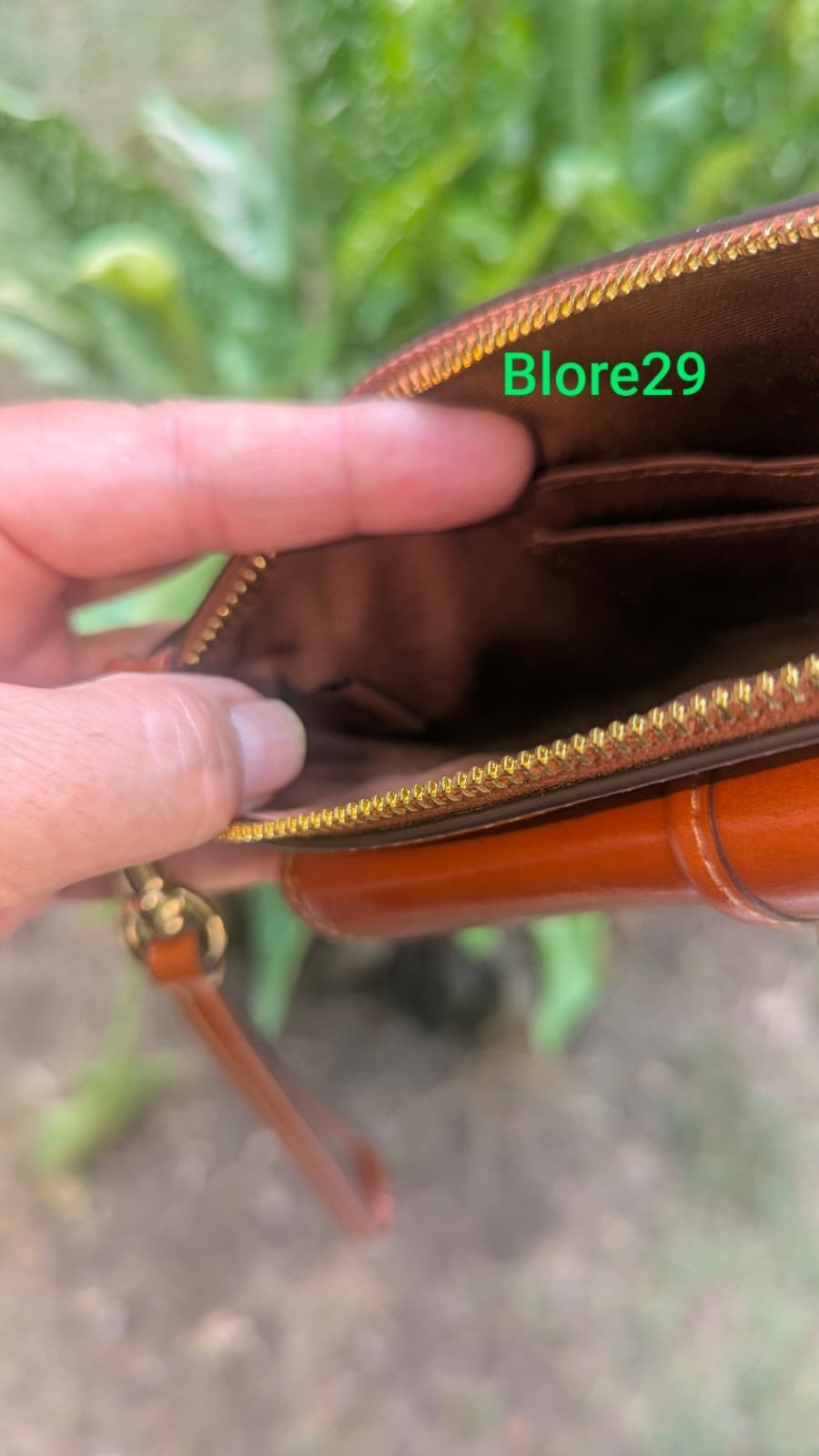 NWT Coach Ashton Wristlet Shiny crinkle leather CDY04 Cinnamon