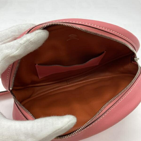 Hermes In The Loop Crossbody Shoulder Bag Pink Swift Leather W7.3xH5.7xD0.8in 99