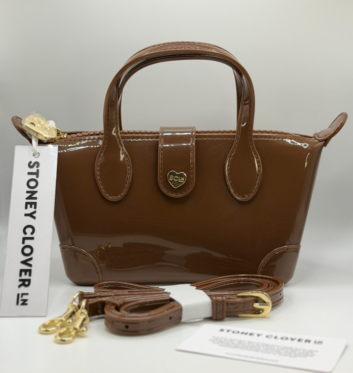 Stoney Clover Lane JELLY Pouchette Crossbody Bag 01 ESPRESSO Brown Micro Bag NEW
