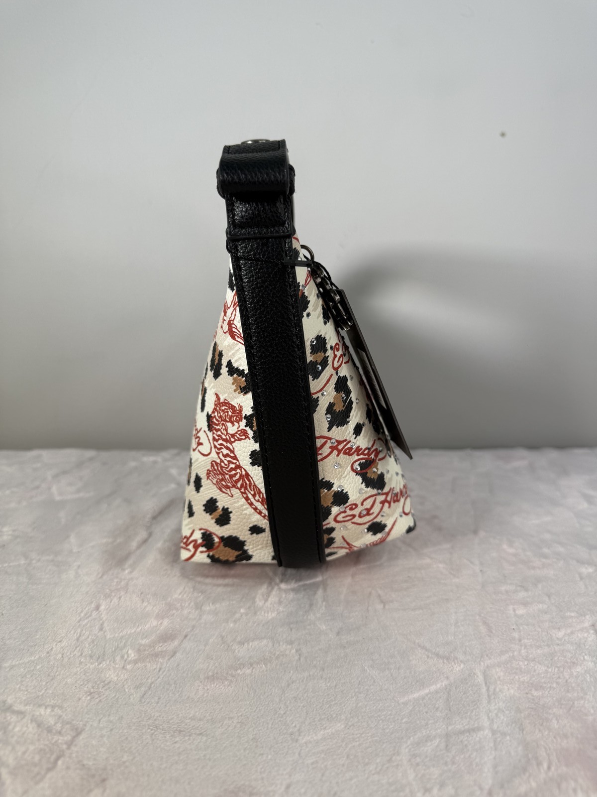 Ed Hardy Leopard Print Shoulder Bag with Charm