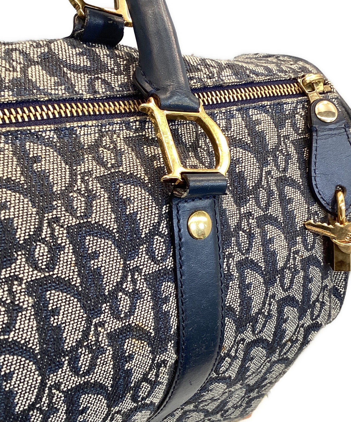 Christian Dior Trotter Navy Boston Bag #TFB2368