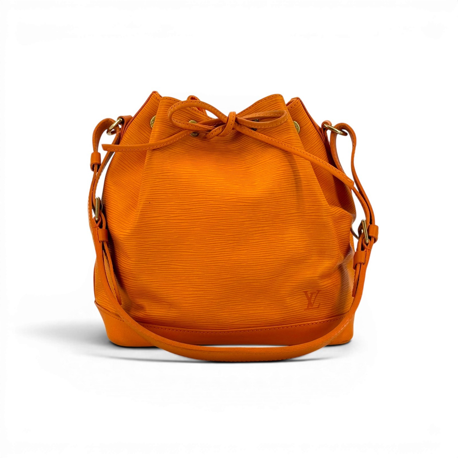 LOUIS VUITTON Petit Noe Mandarin Epi Orange Leather Drawstring Shoulder Bag