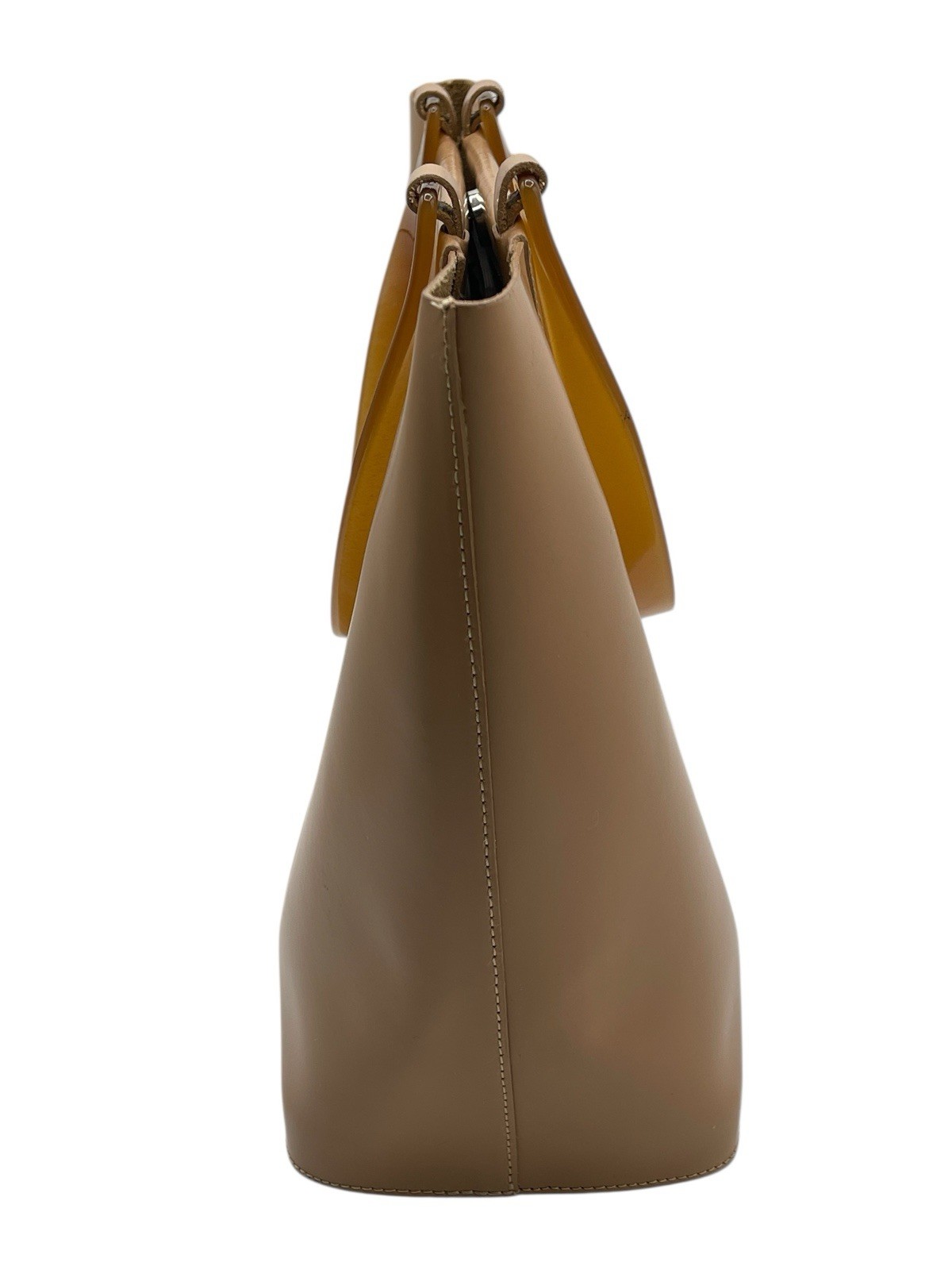 LAMARTHE PARIS Womens Caramel Tan Cowhide Leather Medium Hobo Tote Handbag