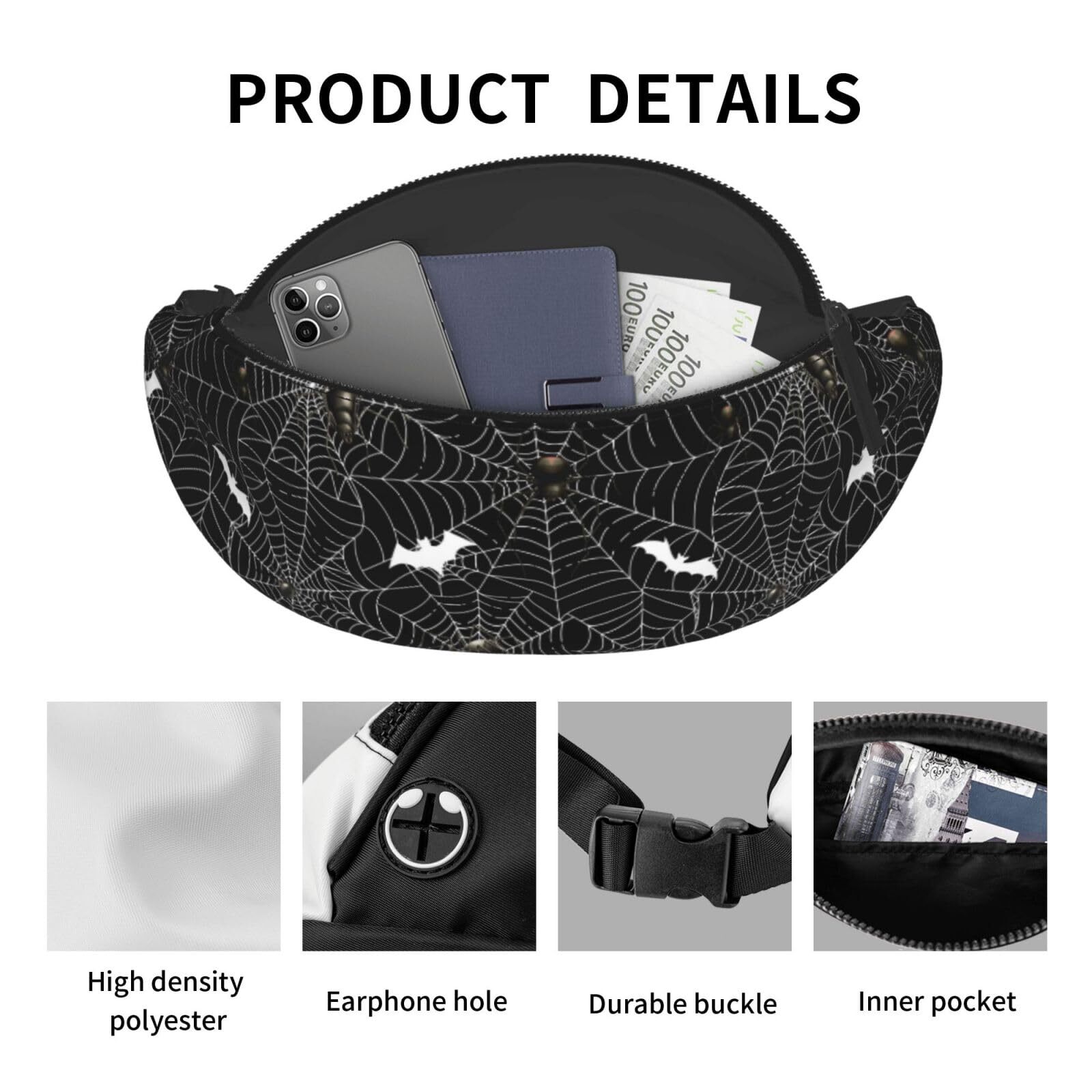 Halloween Fanny Pack Waist Bag Adjustable Belt Bag For Men Women Traveling Hi…