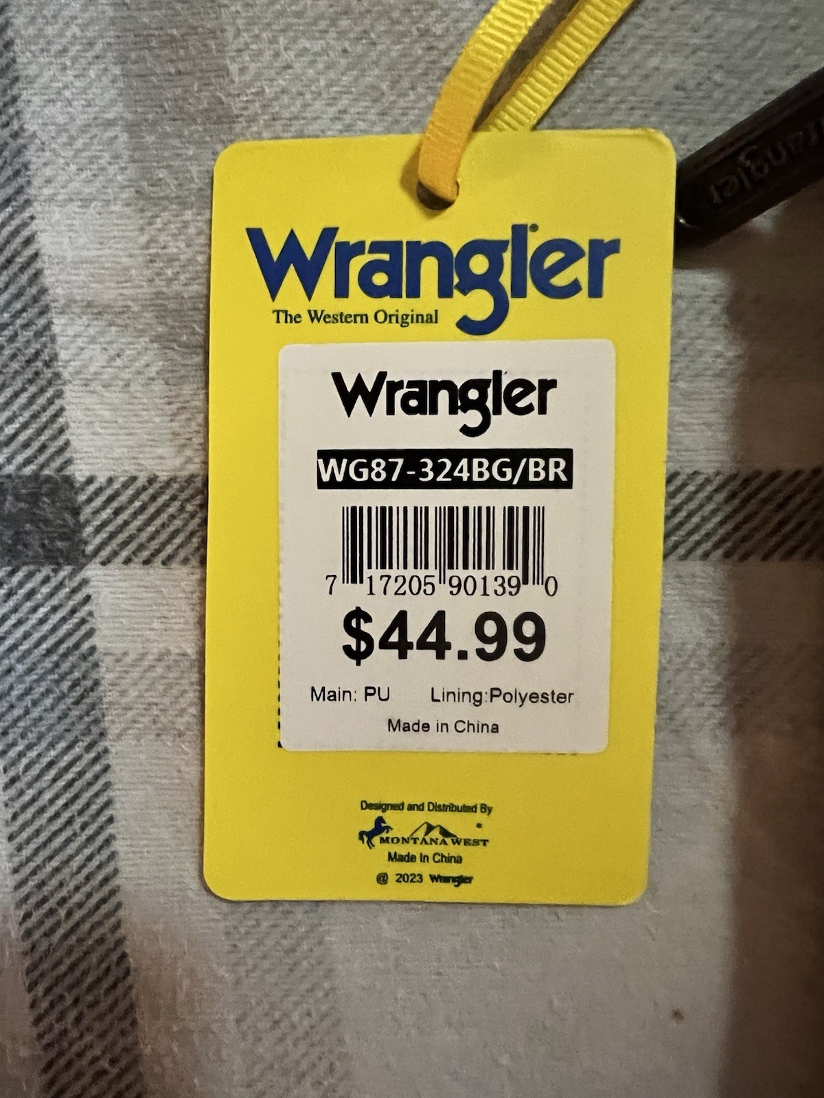 Wrangler Crossbody Bag Ivory/Brown Chevron Zip Detachable Strap