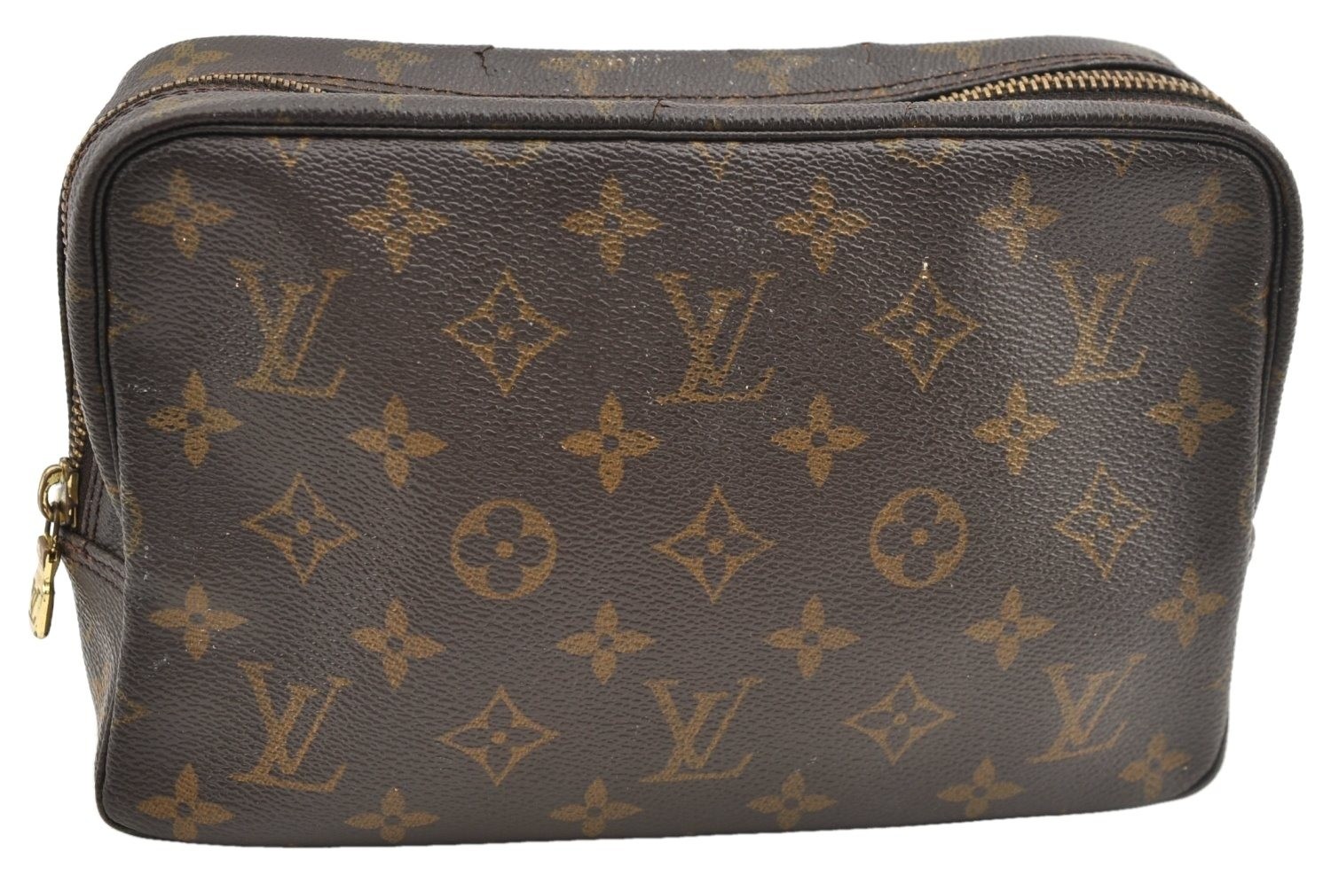 Auth Louis Vuitton Monogram Trousse Toilette 23 Clutch Hand Bag M47524 LV AB530