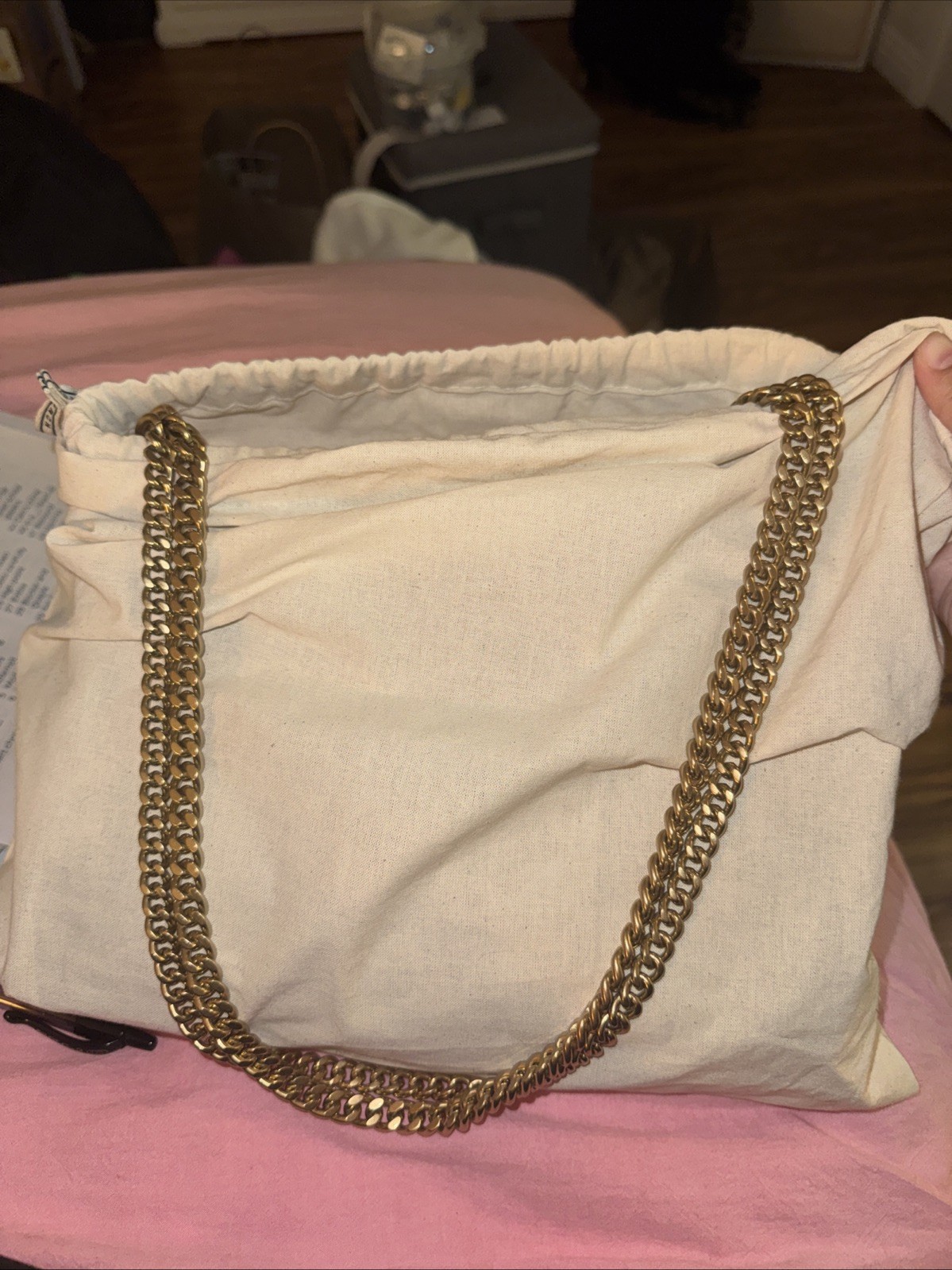 Tory Burch Kira Diamond Quilted Leather Shoulder Bag Taupe Oak