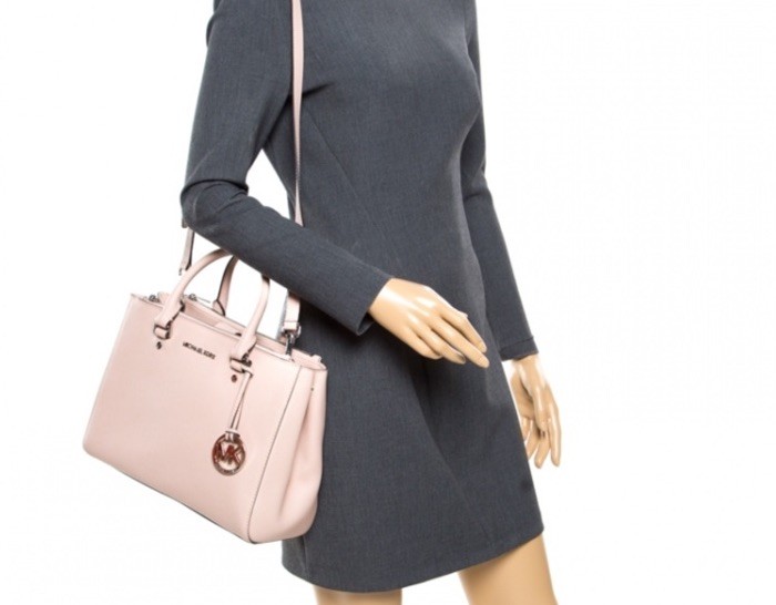 Michael Kors Kellen Medium Satchel Crossbody Bag Blossom Saffiano Leather NEW