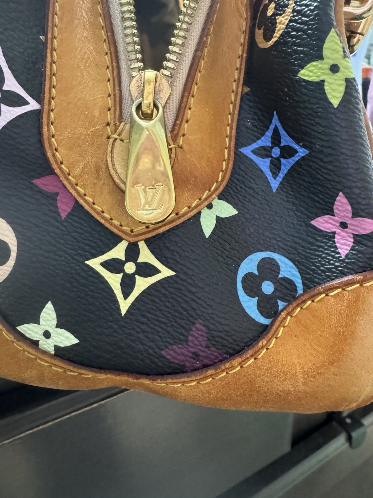 Louis Vuitton Murakami Multicolore Monogram Satchel Top Handle Zip Buckle COA