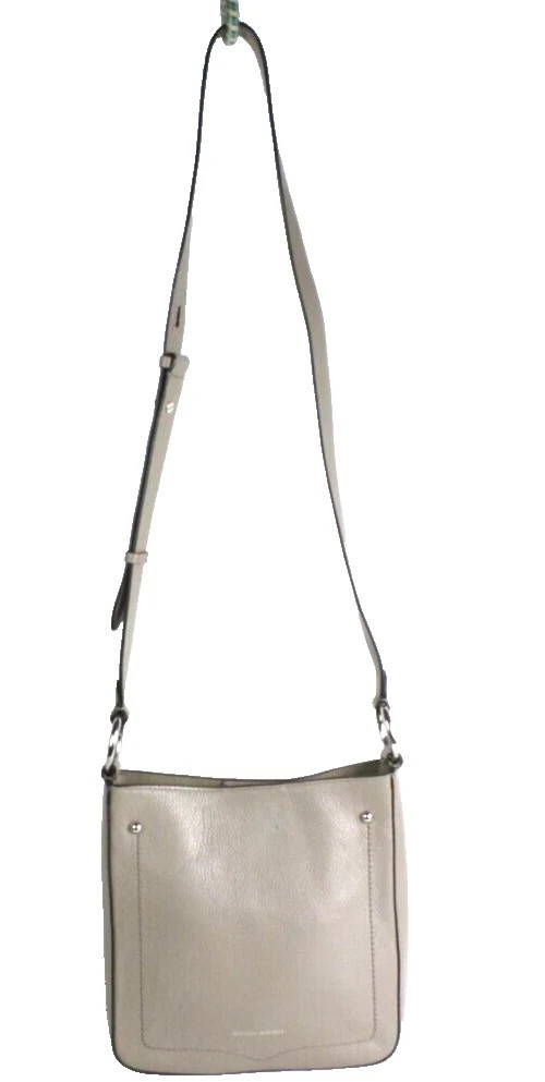 Rebecca Minkoff Gray Pebbled Leather Med Crossbody Shoulder Bag Tote VGood