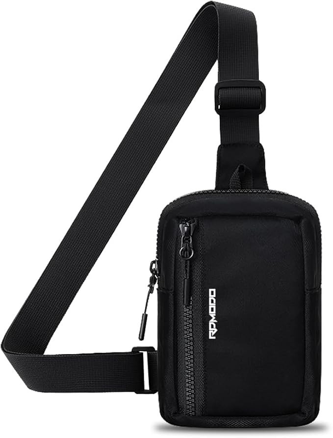 Small Sling Bag For Women Men Chest Bag Water Resistance Mini Crossbody 01-black