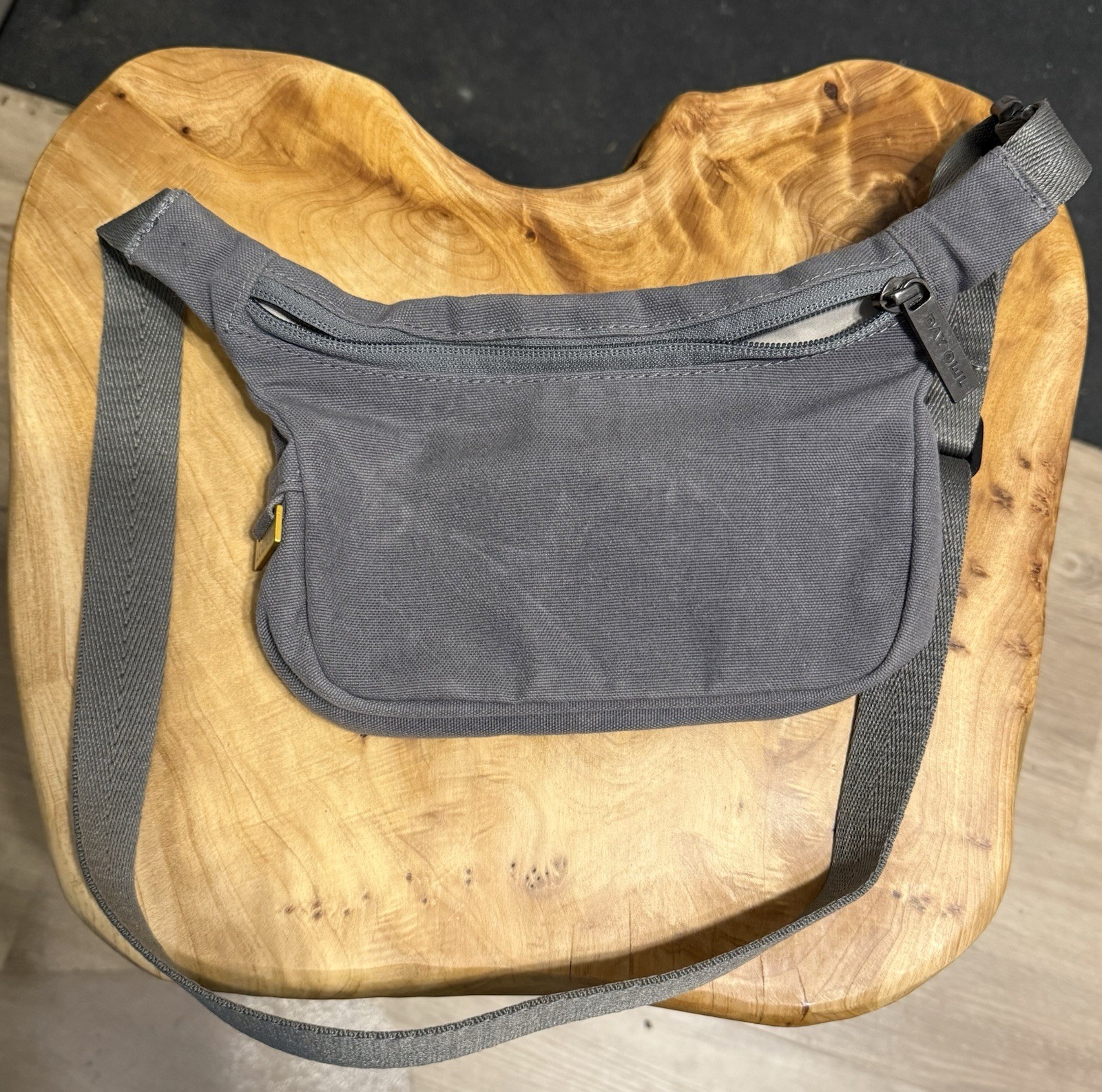Day Owl Crossbody Sling Bag Gray Canvas