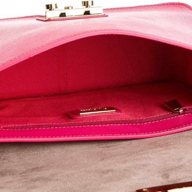 Furla Metropolis Shoulder Clutch Women Pink Ortensia Leather Bag 972395 NWT