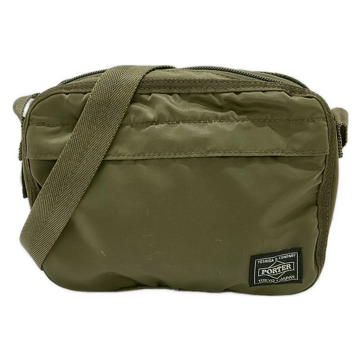 Porter /Yoshida Khaki Nylon Shoulder Bag