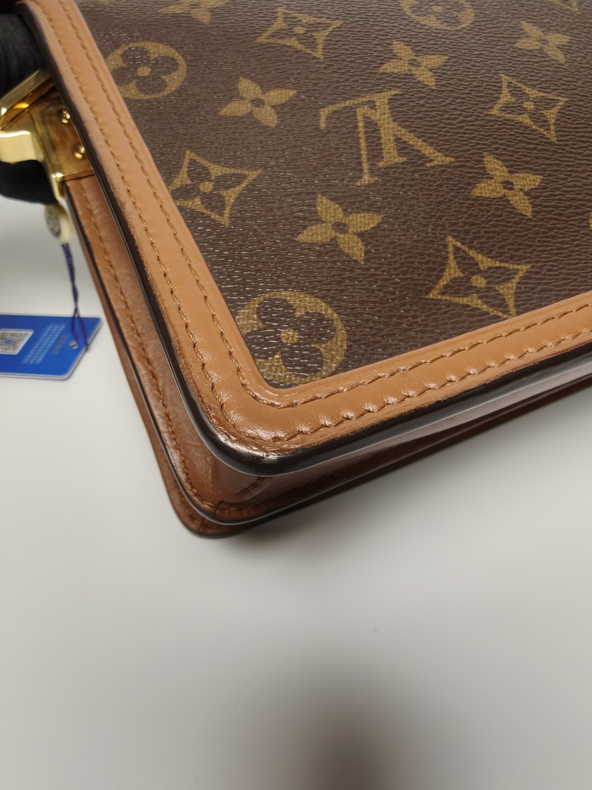 Louis Vuitton Dauphine Small Monogram Reverse Canvas Flap Bag Gold HW