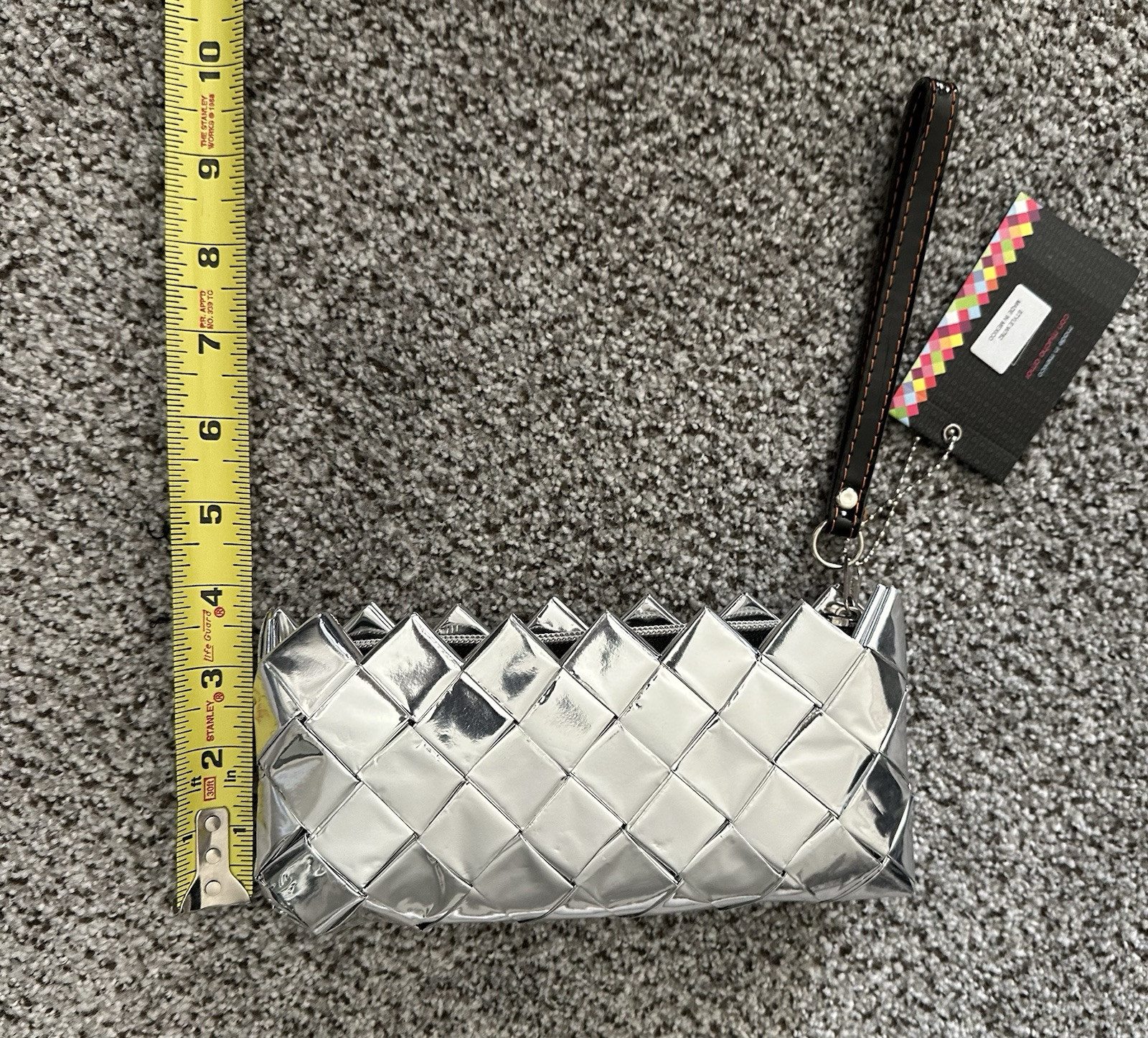 Nahui Ollin Candy Wrapper Bag Silver Clutch Wristlet Small Zippy Bag