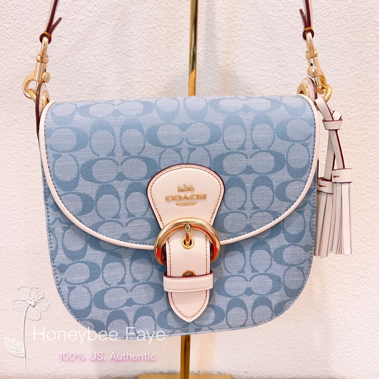 NWT Coach Kleo Shoulder Bag 23 In Signature Chambray C8514