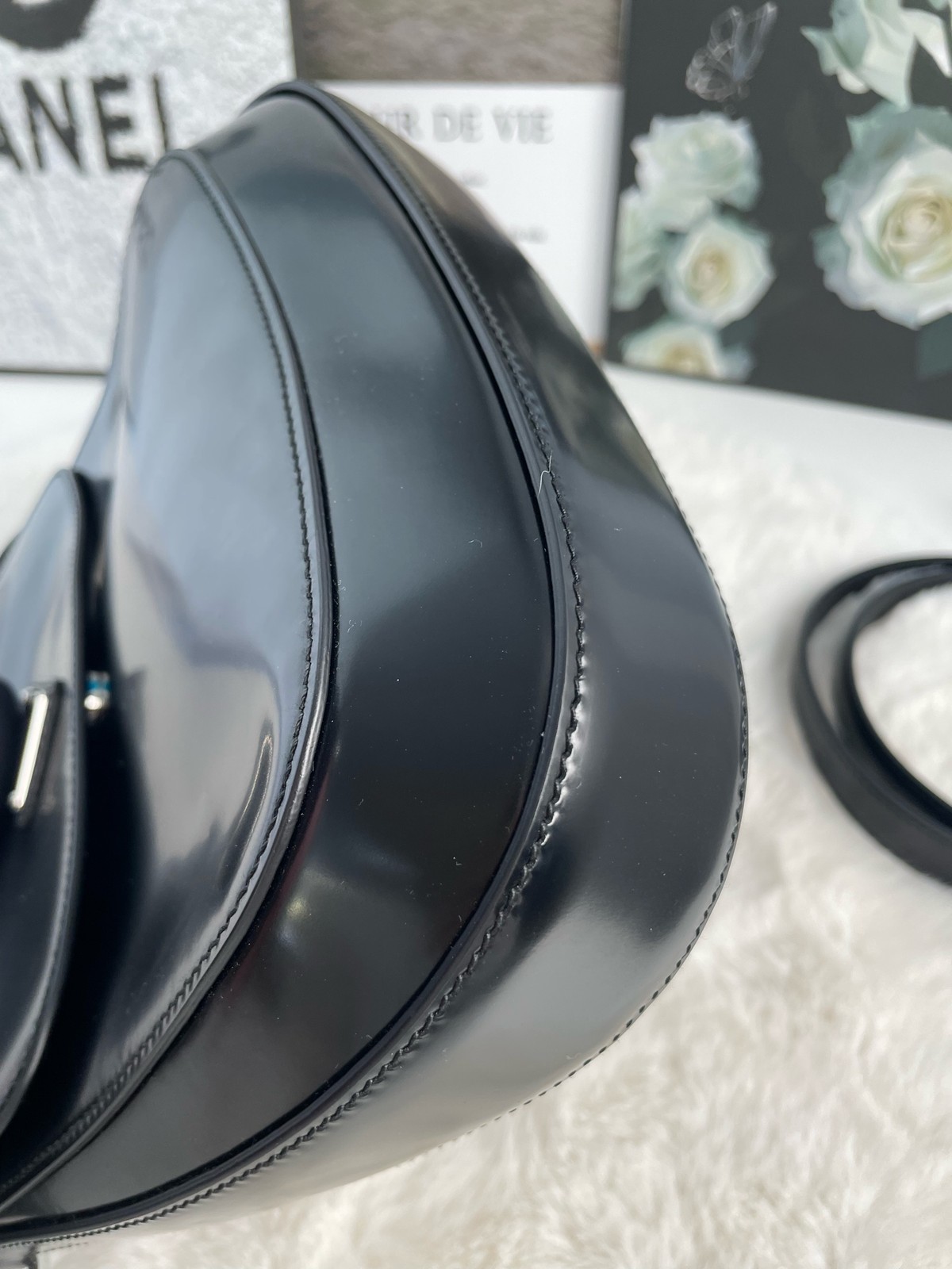 Prada Cleo Small Black Glossy Calfskin Leather Shoulder Crossbody Bag Duty Paid