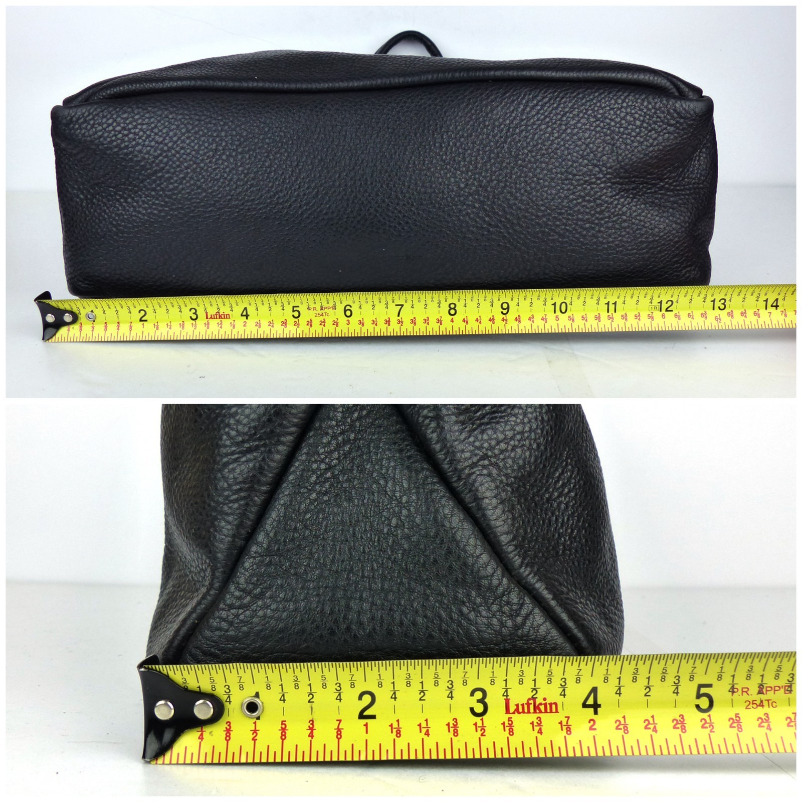 Calvin Klein Black Pebbled Leather Shoulder Bag Hobo Purse Slouchy Zip Y2K