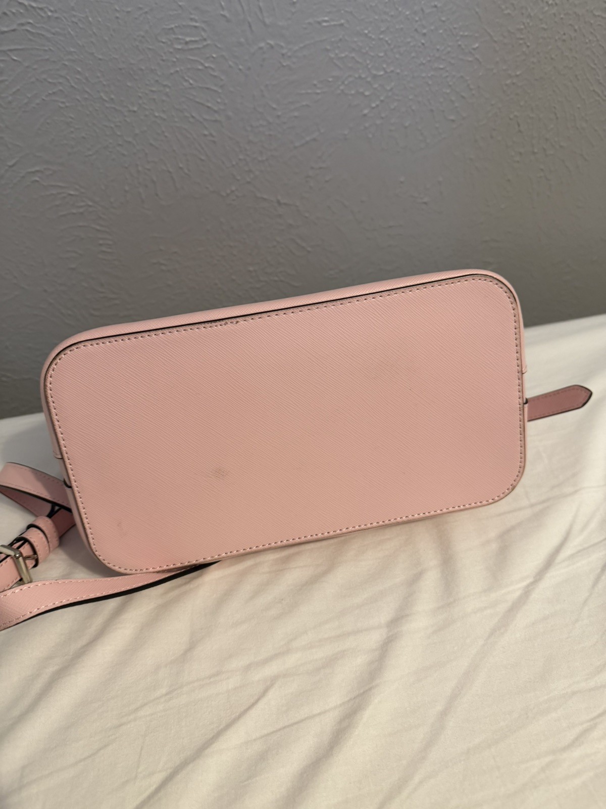 Kate Spade Beautiful Staci Saffiano Leather Dome Backpack Chalk Pink 12x11x4 “