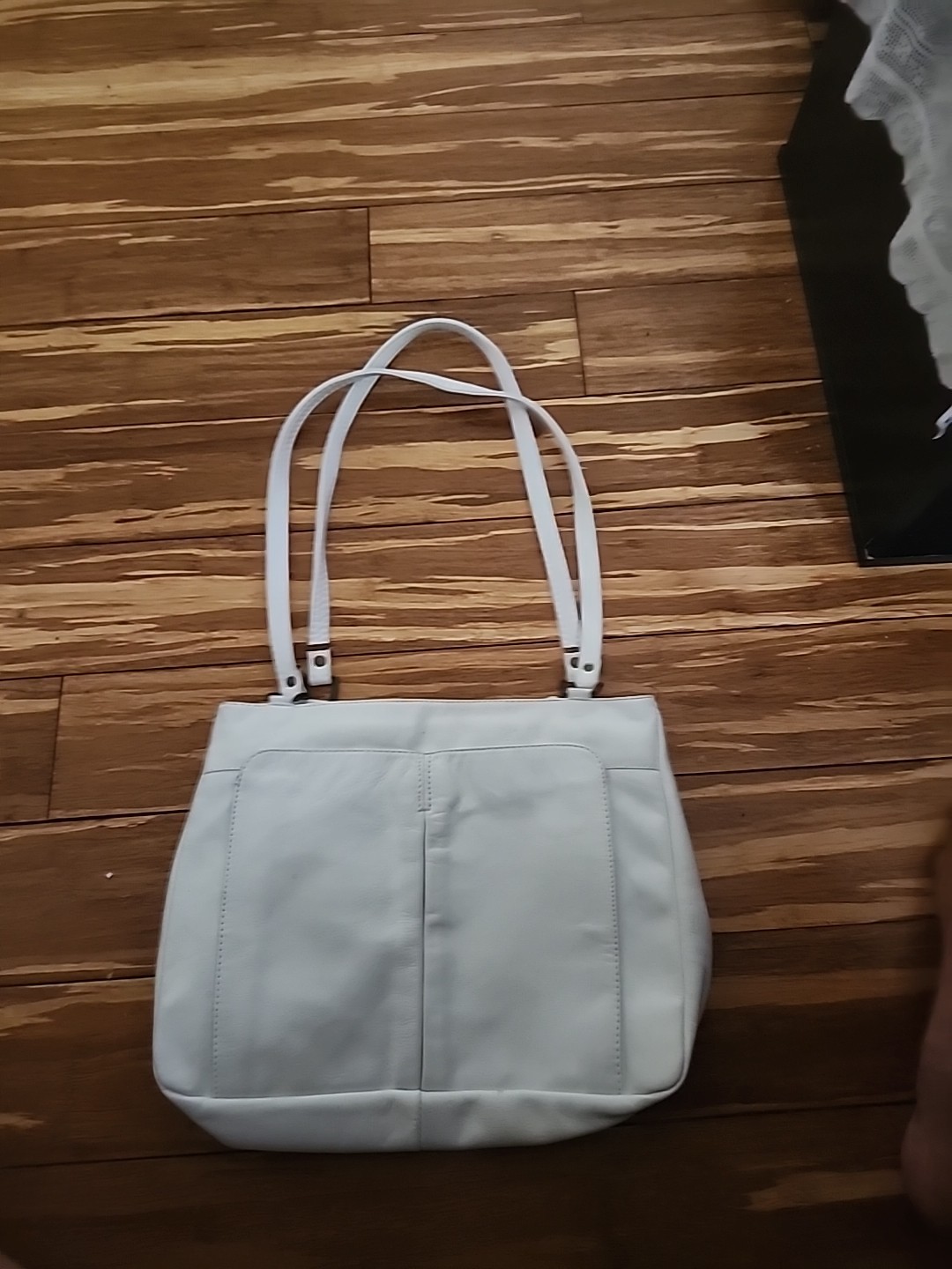 Genuine Leather Shoulder Purse White Made In Brazel