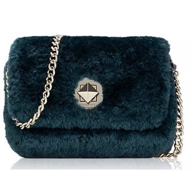 Kate Spade Audrey Faux Shearling Micro Crossbody Bag Peacock K9280 New