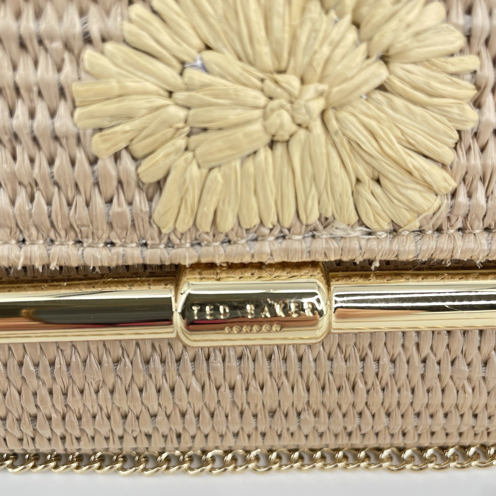Ted Baker Cassy Crossbody Clutch NWT Beige Natural Floral Embroidered Bag