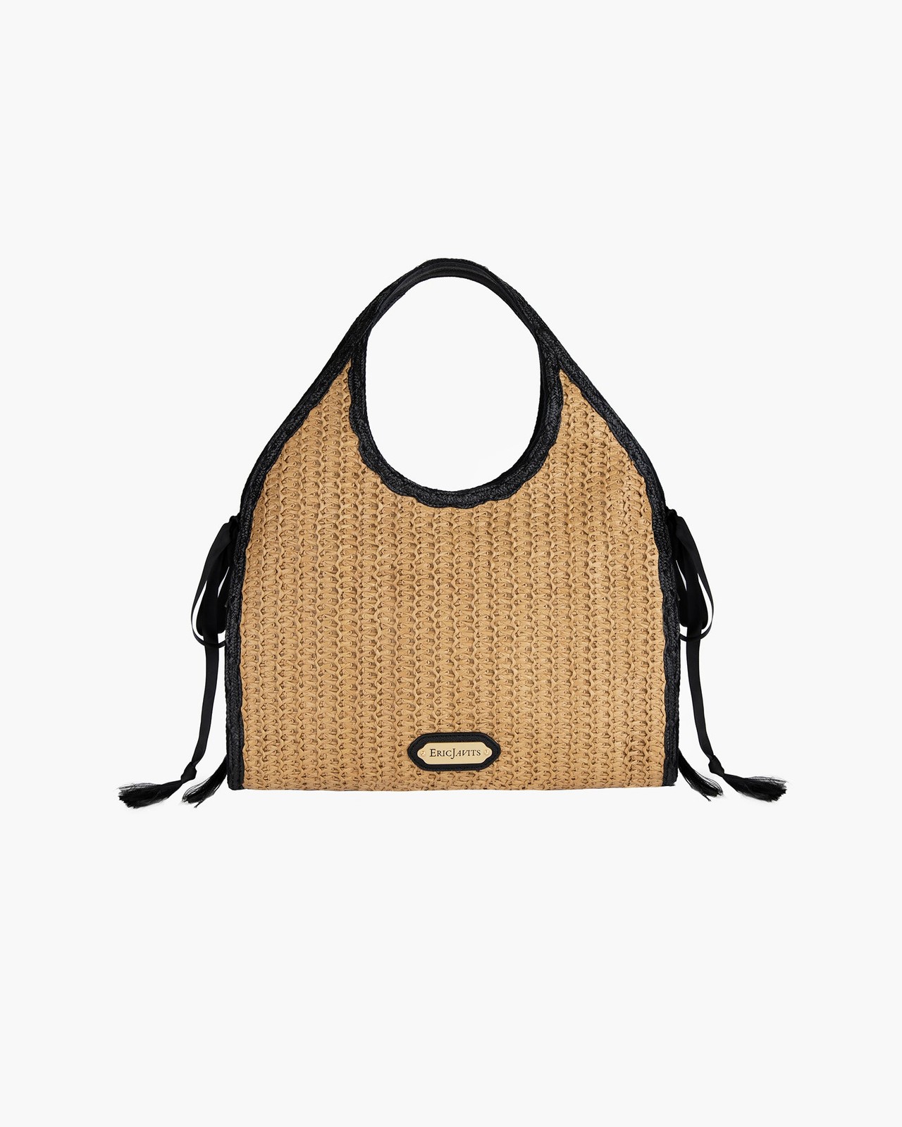 Eric Javits Sweetie Raffia Beach Bag Natural Black Summer Tote