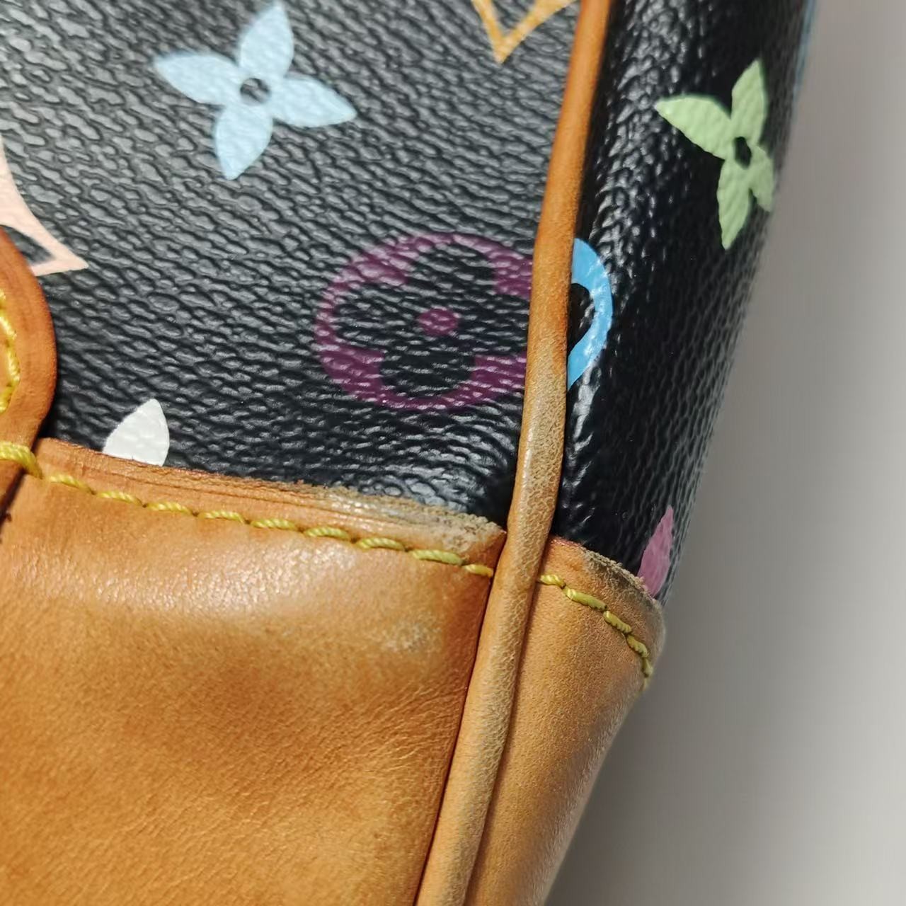 Authentic Louis Vuitton x Takashi Murakami Multicolor Greta Hobo Bag, Pre-Owned