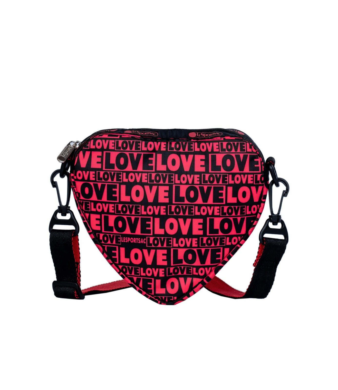 LeSportsac Only Love Heart Crossbody Bag, Black & Red LOVE Color Block Design