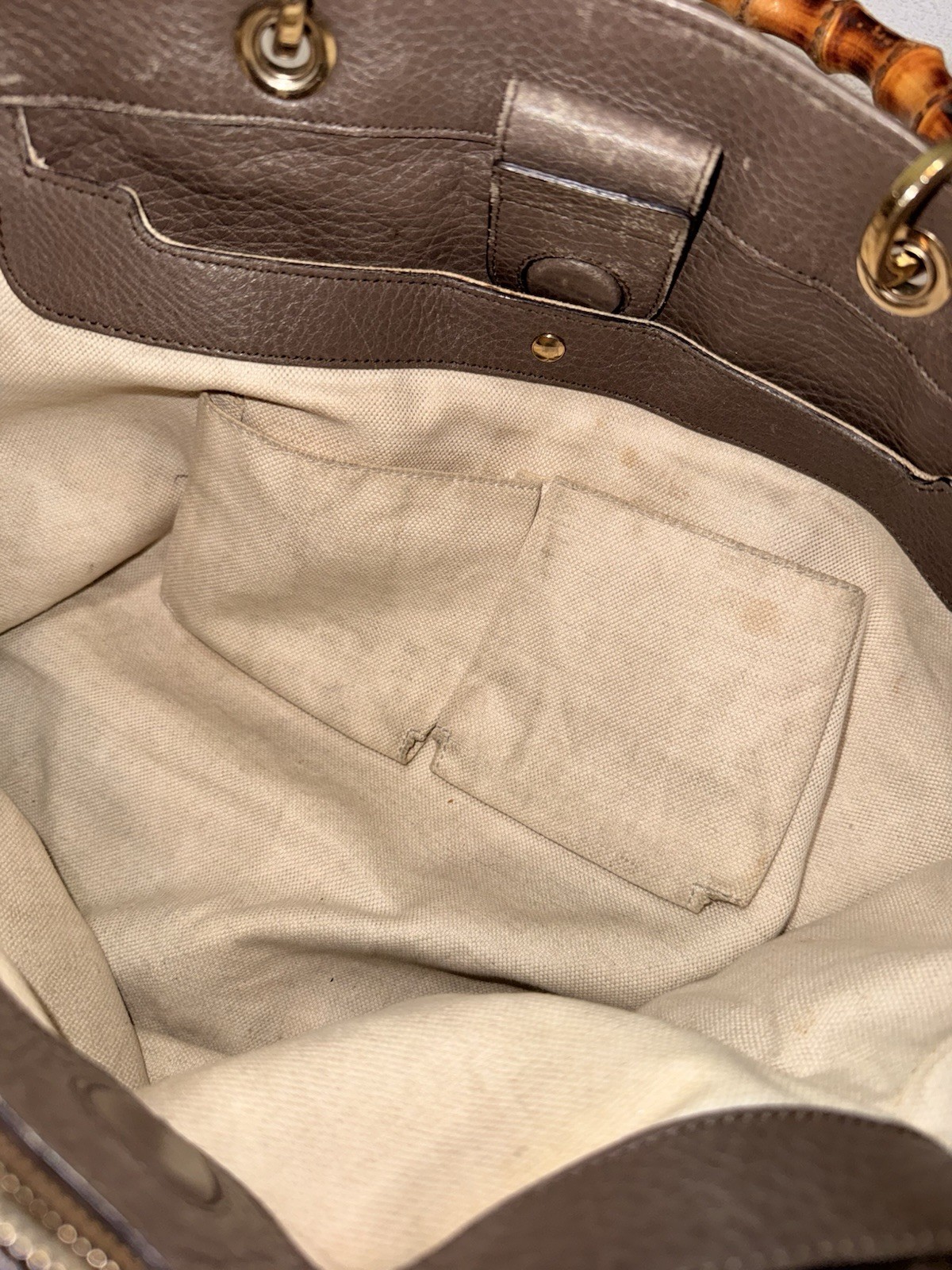 Gucci Bamboo Handle Shopper Tote Model Large Tan Purse Bag