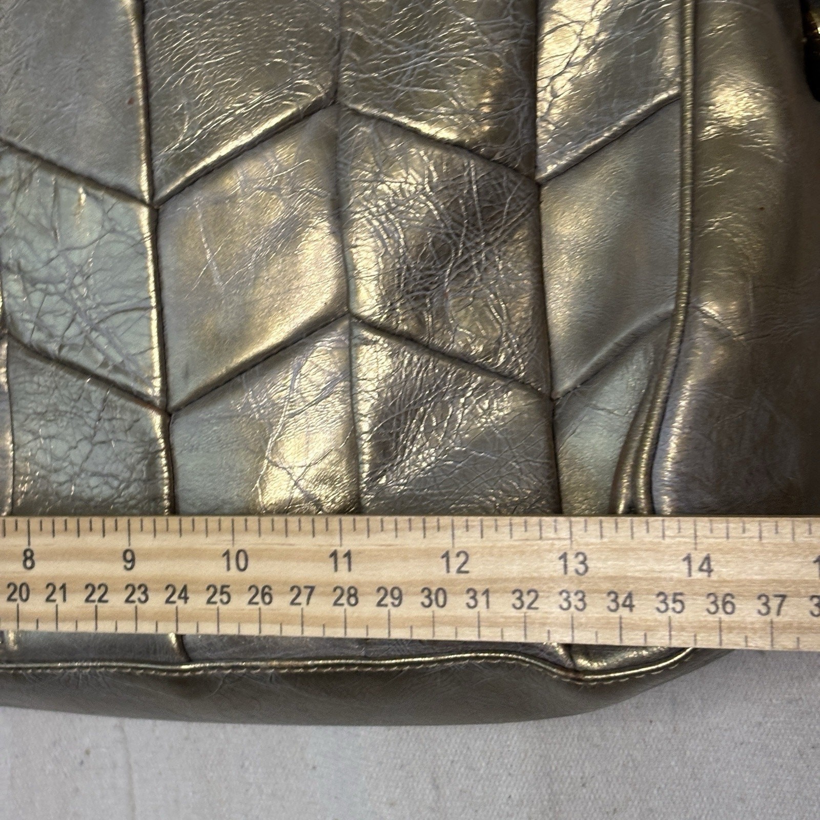Charles David Leather Quilted Handbag Gold Braided Straps Old Money Quiet Luxury