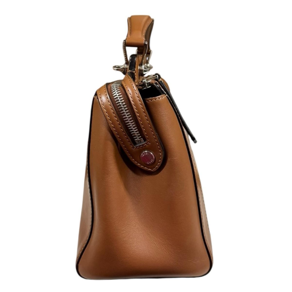 FENDI Dotcom Shoulder Bag Leather 8BN293 Brown Ladies FENDI Used