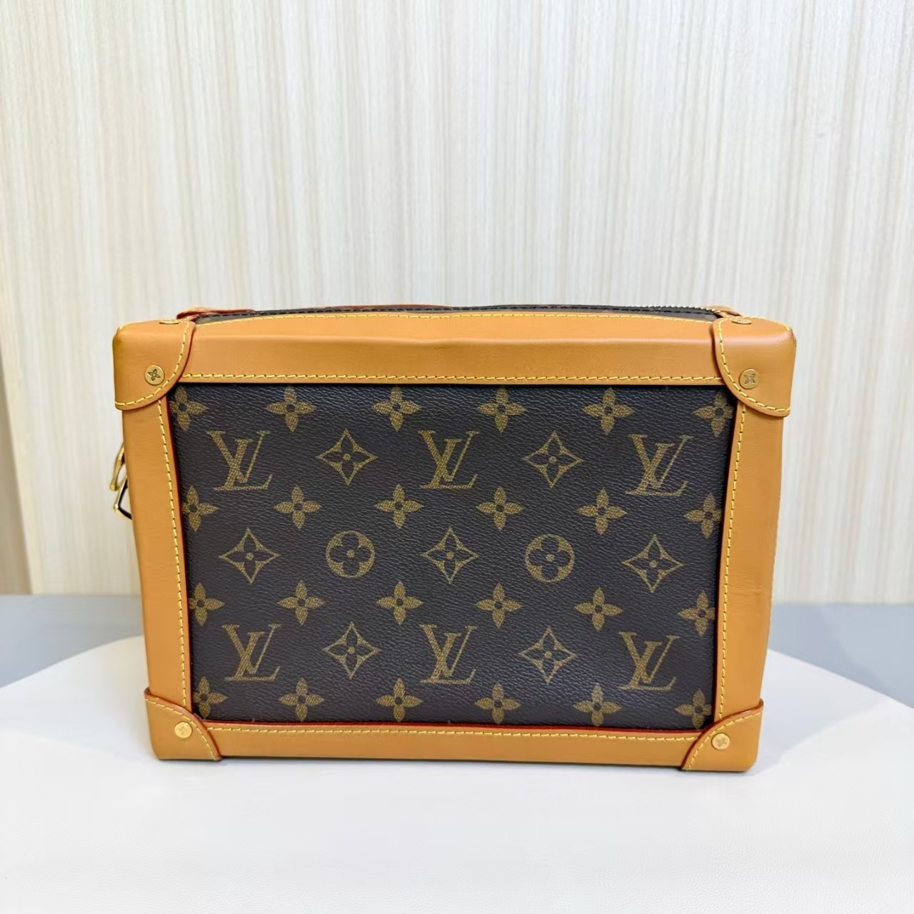 AUTH Louis Vuitton Soft Trunk Monogram Canvas Crossbody Box Bag used