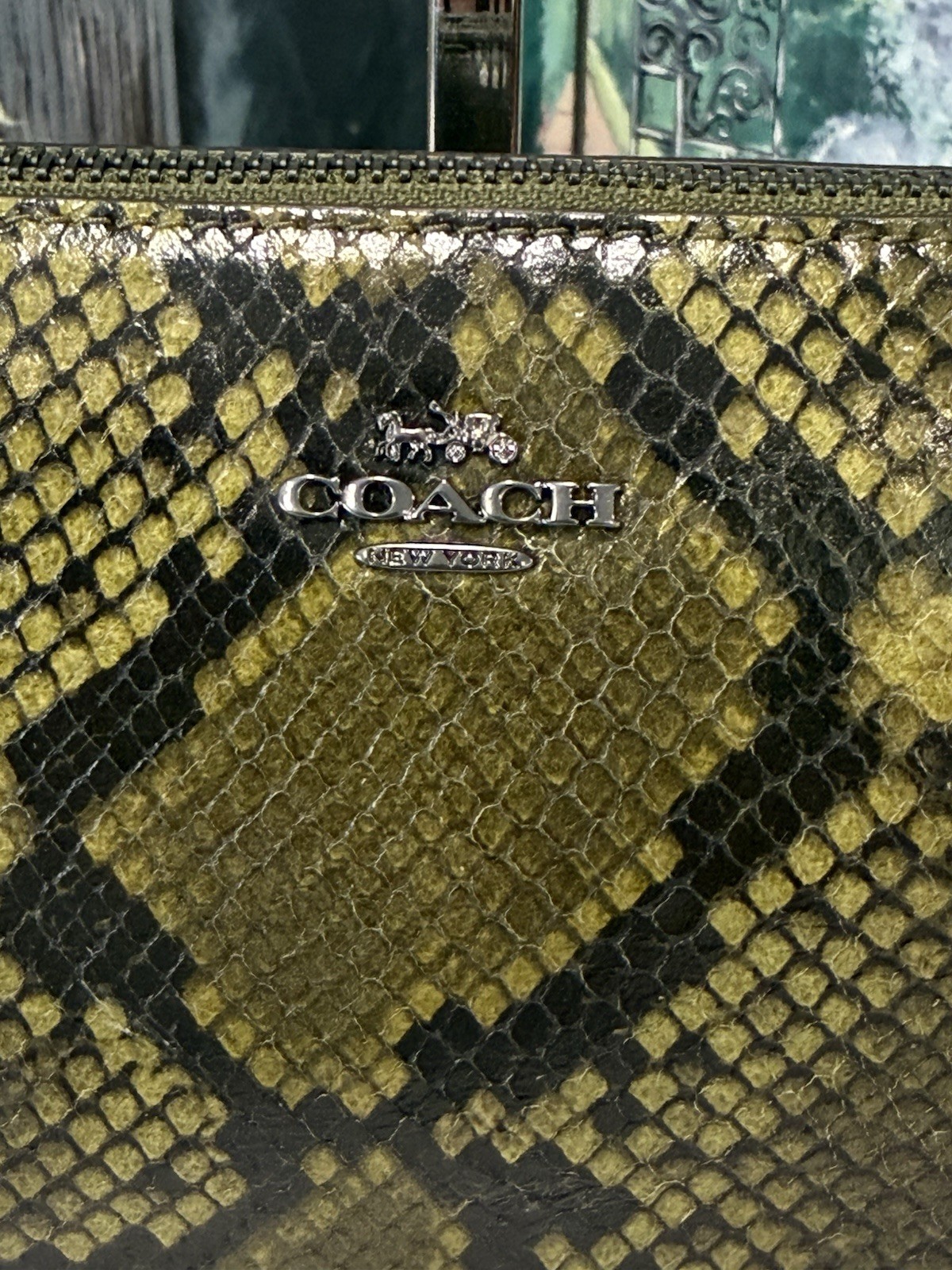 NWT Coach Nolita 19 Shoulder Bag Wristlet Snake Print CCF62 OLIVE MULTI Leather