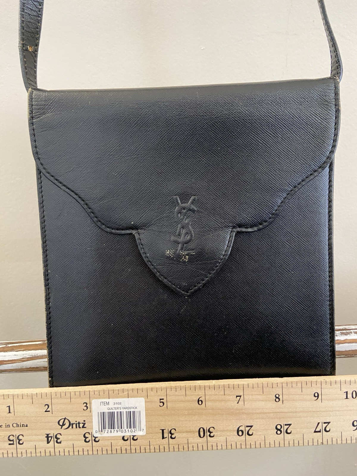 Yves Saint Laurent Cassandra Black Saffiano Crossbody Shoulder Bag, Fair Condo