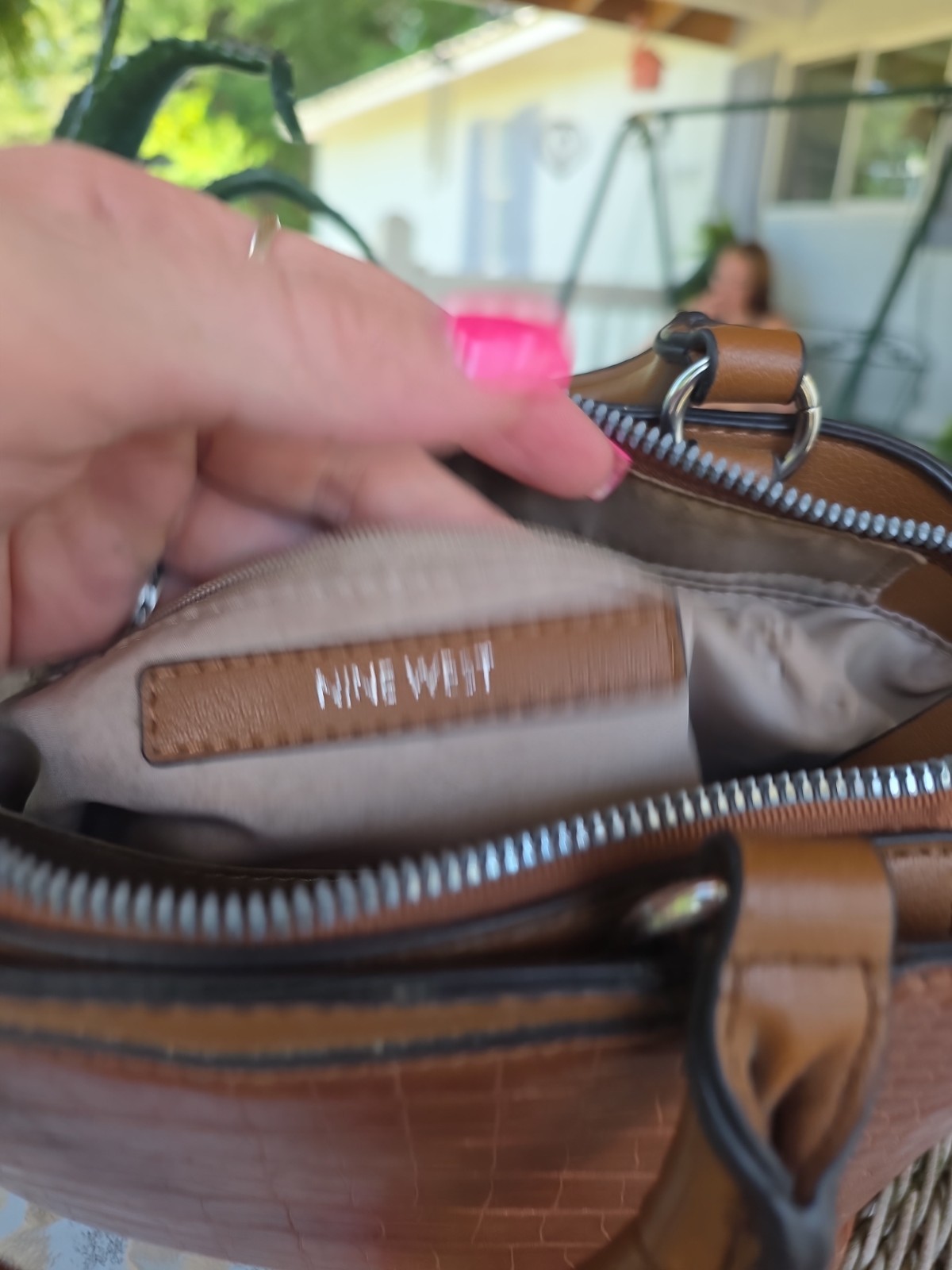 Ninewest Brown Crocodile Purse
